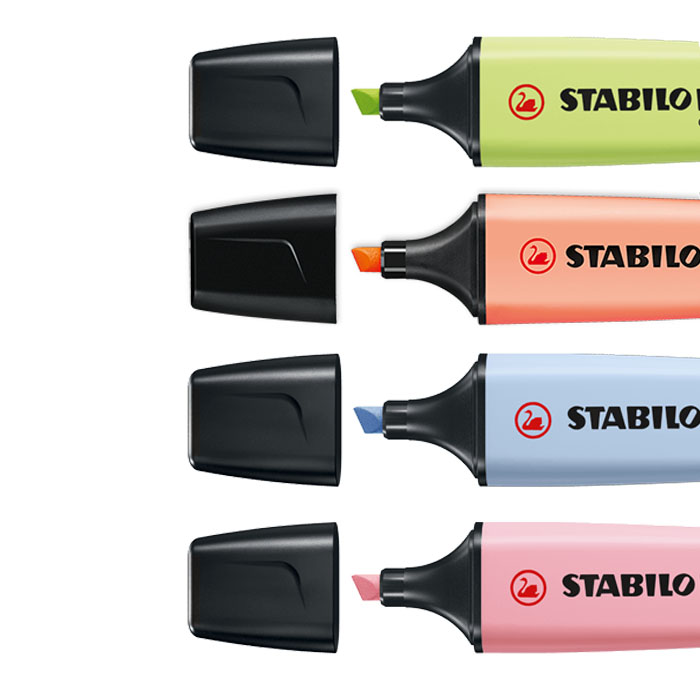 MARQUEURS STABILO BOSS PASTEL COLORS, ÉTUI DE 4