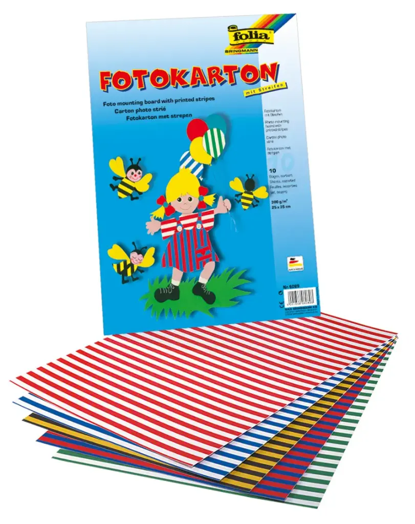 GESTREIFTE KARTONS 25X35CM, 10 SORTIERT.