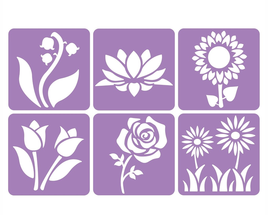 POCHOIRS LE JARDIN, LOT DE 6