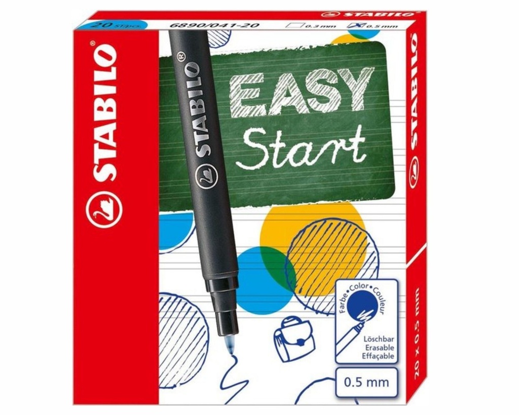 BOÎTE DE 20 CARTOUCHES BLEU ROYAL STABILO 'EASY START'