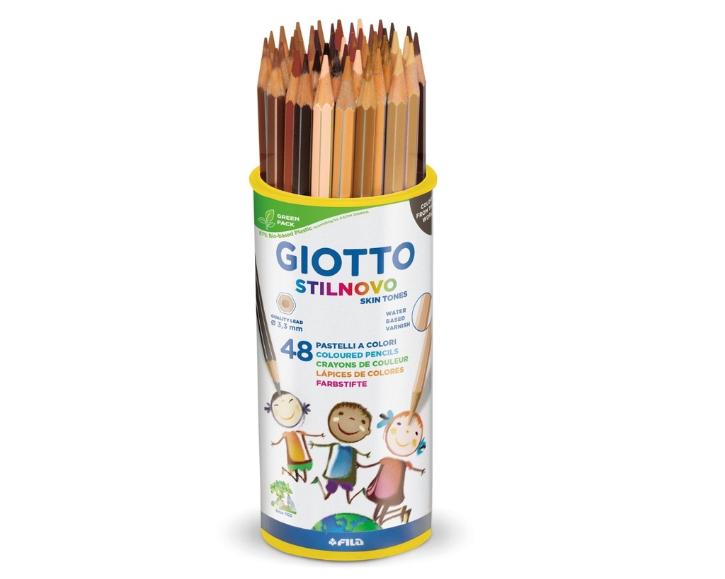 SKIN TONES-MULTICULTURAL FINE PENCILS, POT OF 48