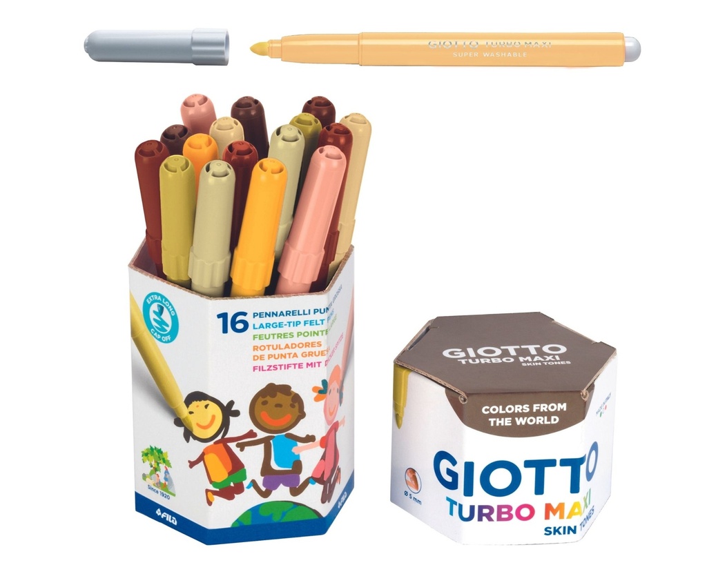 TURBO MAXI MARKER 'HAUTTÖNE-MULTIKULTURELL', 16ER-DOSEN
