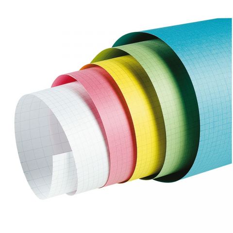 CARTON QUADRILLE 2 FACES COULEUR ASS. 50X65, 20 FEUILLES