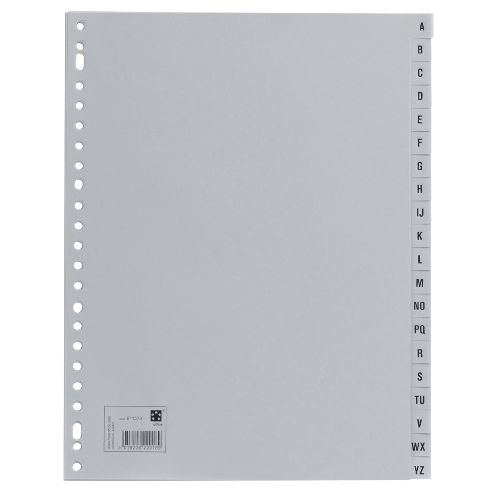 PLASTIC ALPHAB.AZ DIVIDERS