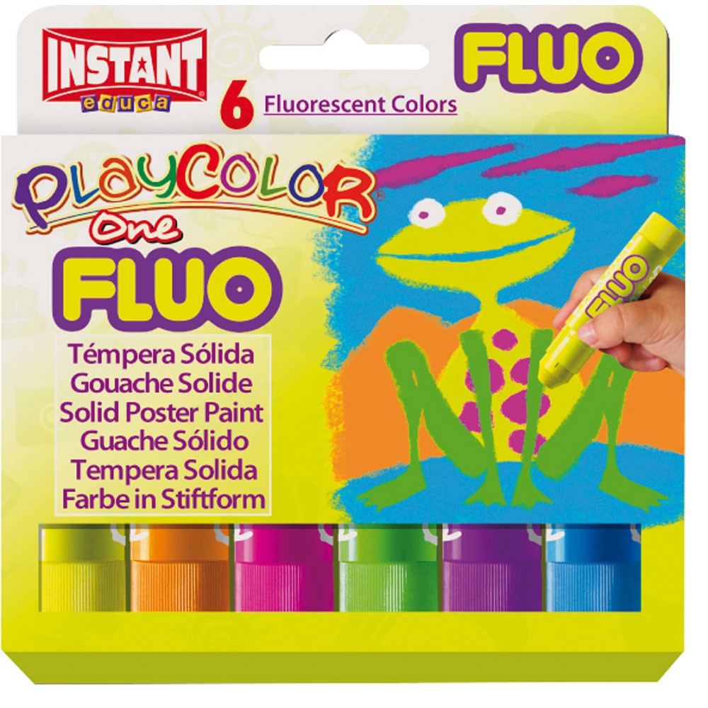 GROUACHE PLAYCOLOR FLUO STICKS, BOX OF 6