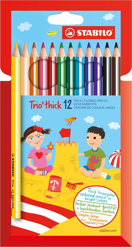 STABILO TRIO DICKE BLEISTIFTE, 12 SORTIERT