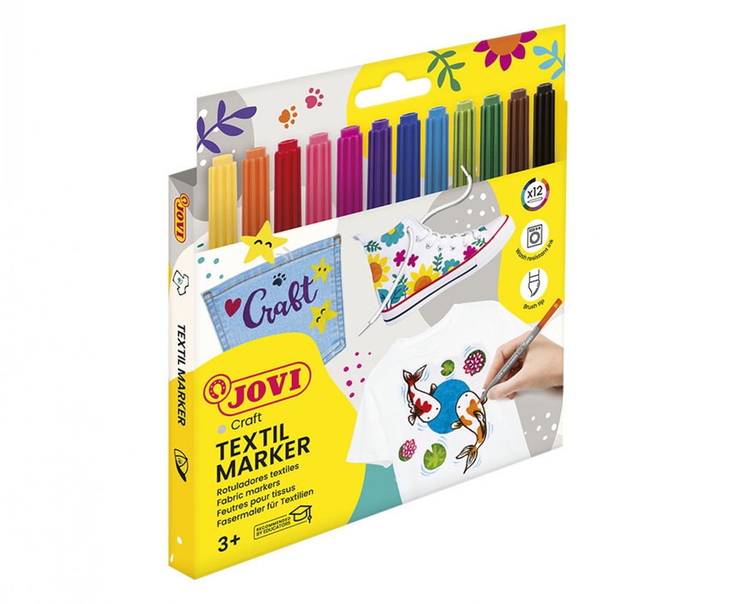 MARQUEURS TISSU JOVI, ETUI DE 12