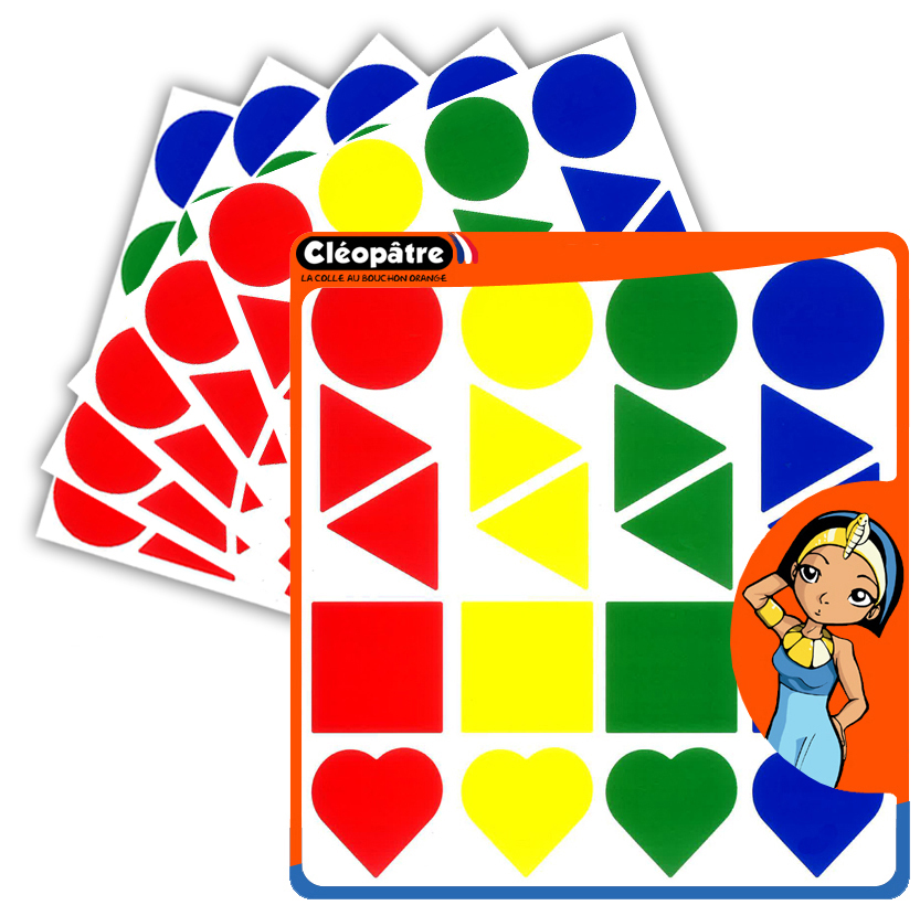 MAXI GEOMETRISCHE ZELFKLEVENDE STICKERS, 24 VEL