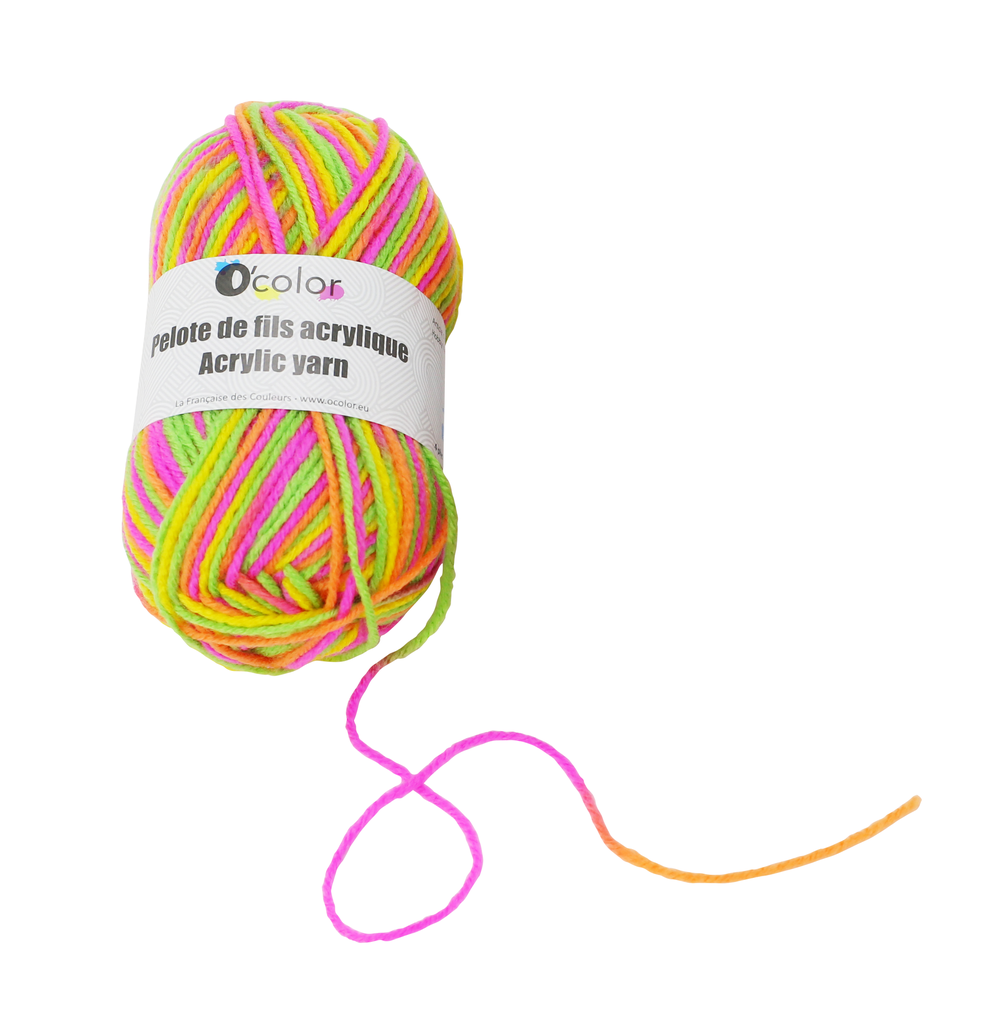 Knäuel mehrfarbiges, leuchtendes Acrylgarn, 50 g