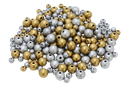 Runde goldene und silberne Holzperlen, Eimer mit 600 Perlen