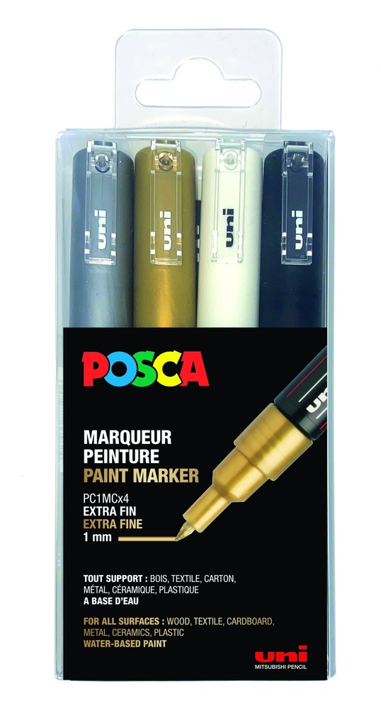 POSCA PC1MC FEESTELIJKE KLEURENMARKERINGEN, DOOS VAN 4
