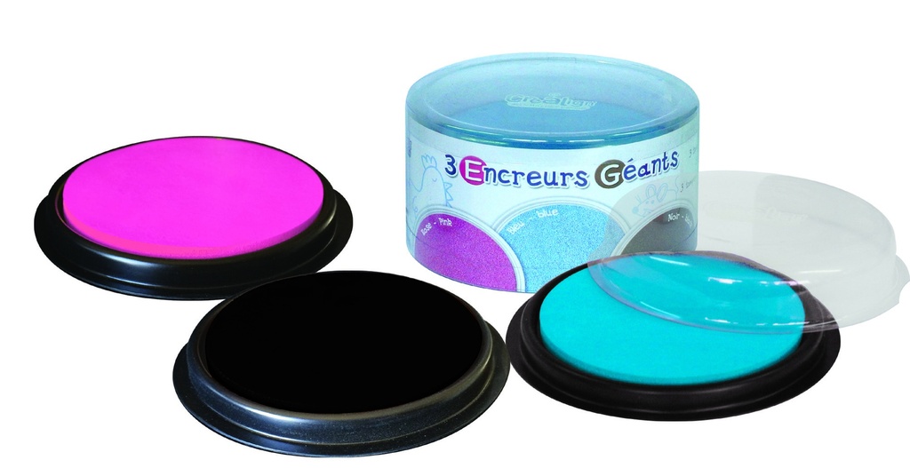 INKTSTEMPELS: ROZE, BLAUW EN ZWART