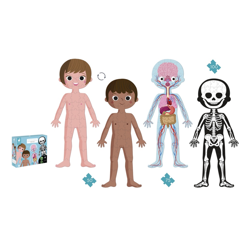 EDUCATIEVE PUZZEL MENSELIJK LICHAAM, 225 STUKS