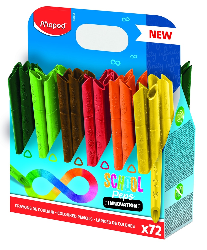 SCHOOL PEP'S INFINITY BUNTSTIFTE, 72ER-DISPLAY