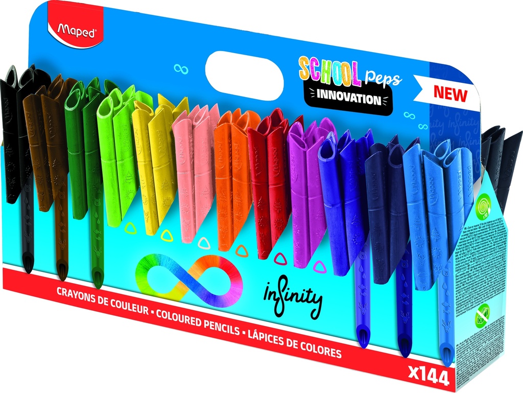 SCHOOL PEP'S INFINITY KLEURPOTLODEN, SCHOOLPAK VAN 144