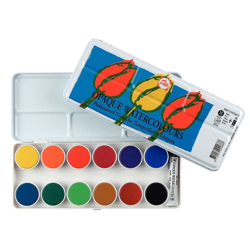 TALENS OPAQUE GOUACHE, BOX MIT 12 NÄPFCHEN