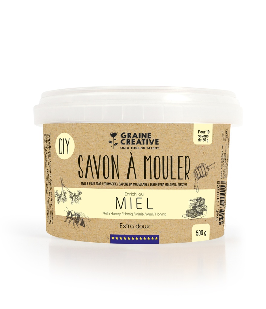 SAVON À MOULER MIEL, POT DE 500 GR