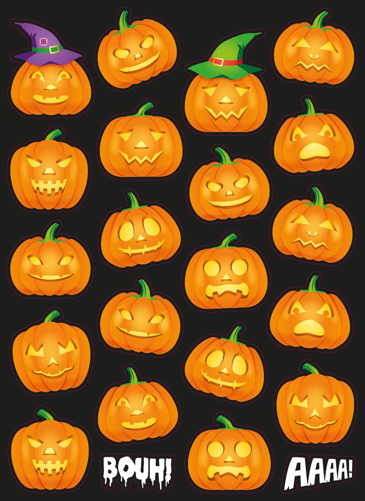 PUMPKIN ADHESIVE STICKERS, 2 SHEETS