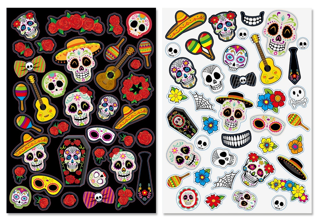 HALLOWEEN ZELFKLEVENDE STICKERS, 2 VELLEN