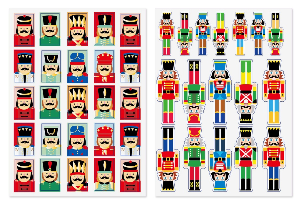 Notenkraker stickers, 2 vellen