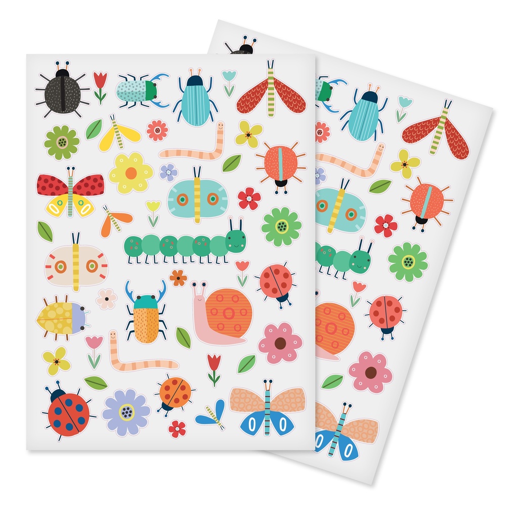 GOMMETTES ADHESIVES INSECTES, 2 PLANCHES