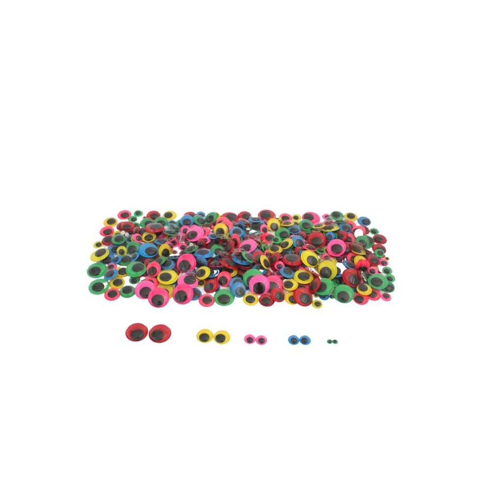 ADHESIVE MOVING EYES COLORED BACKGROUND, MAXI PACK