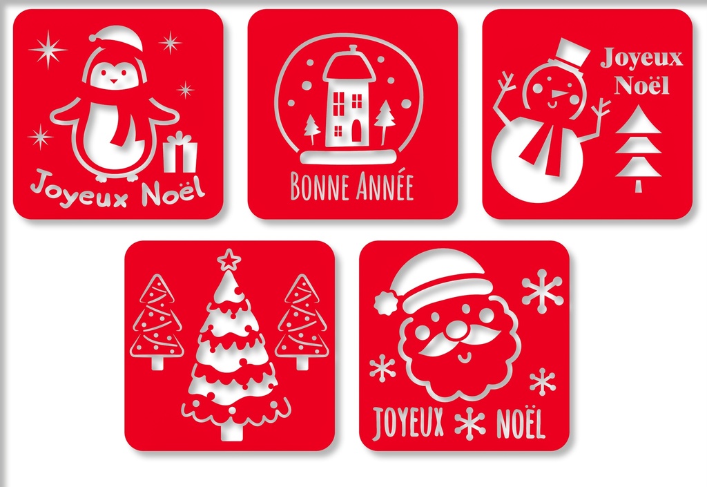KERST EN GELUKKIG NIEUWJAAR STENCILS