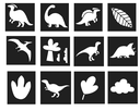 DINOSAURUS STENCILS, 12 STUKS