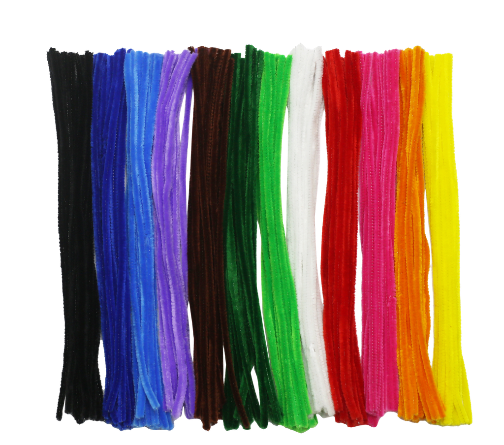CHENILLETTES COULEURS ASSORTIES 6MM-30CM/180