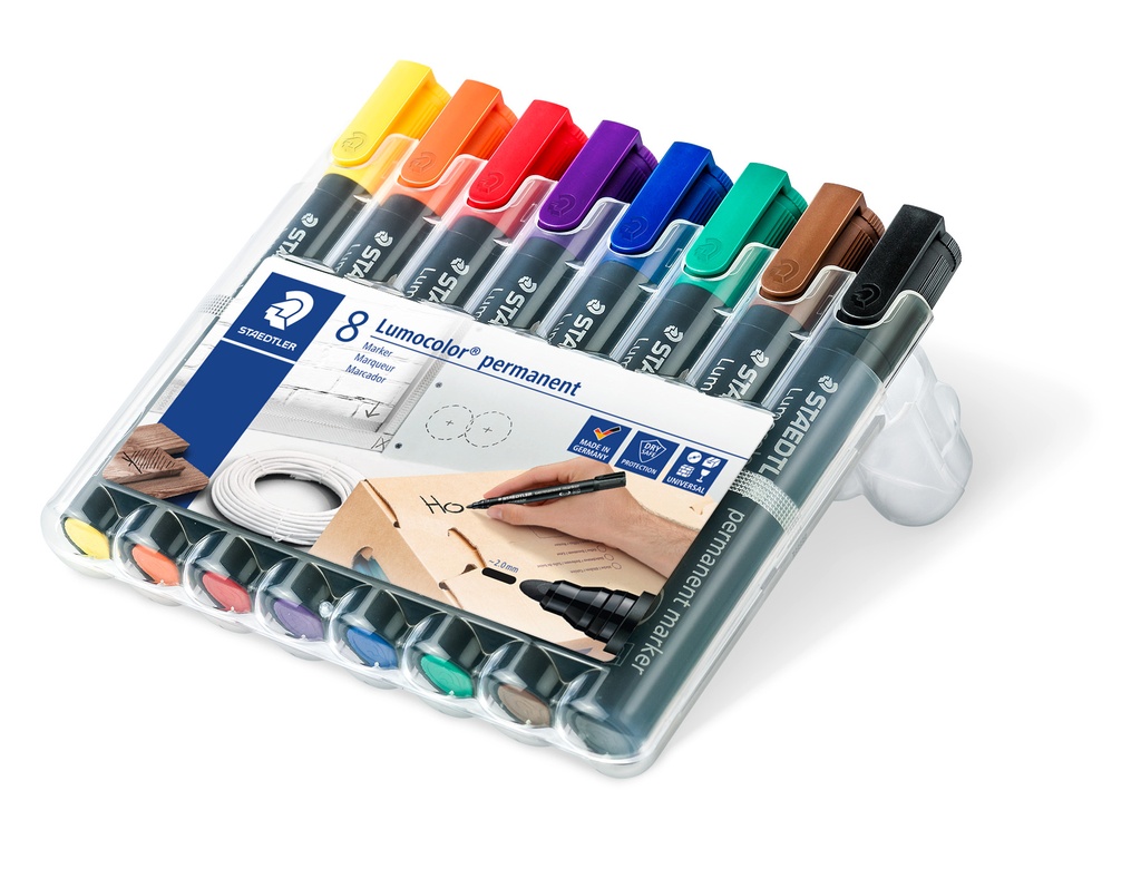 STAEDTLER DRY SAFE OBIVE MARKERS, DOOS VAN 8