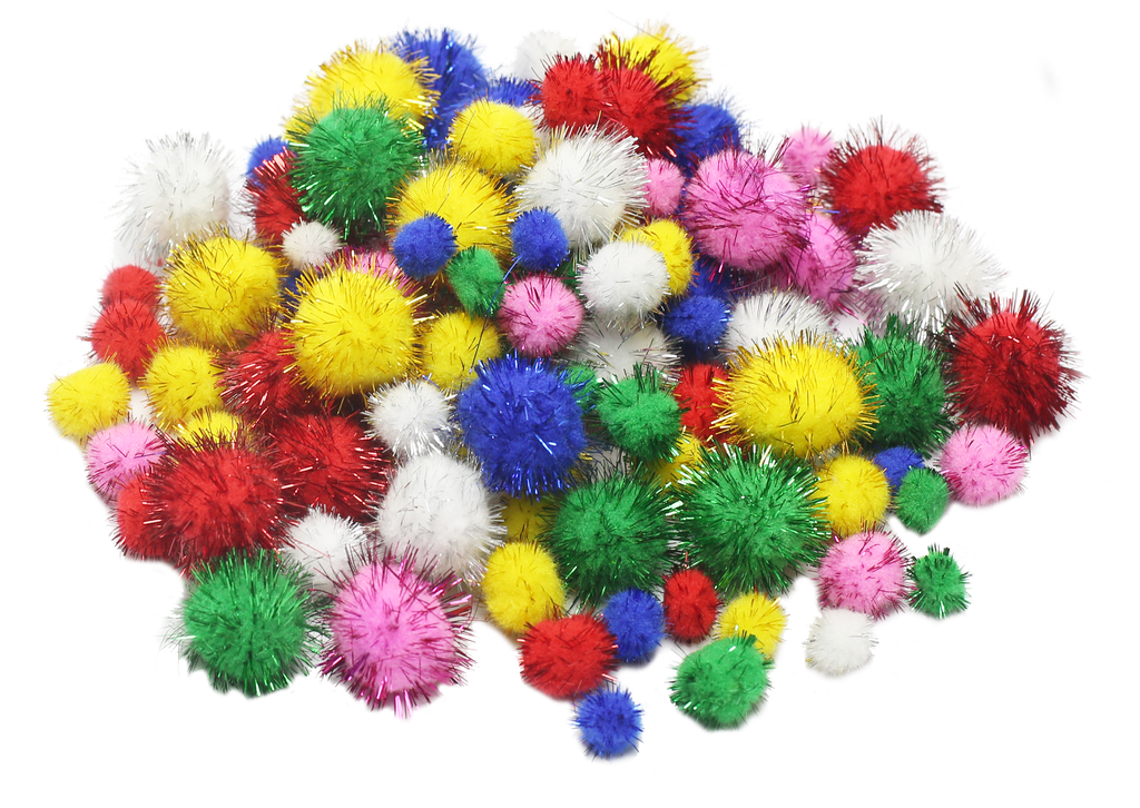 METALLIC POMPOMS, BAG OF 250