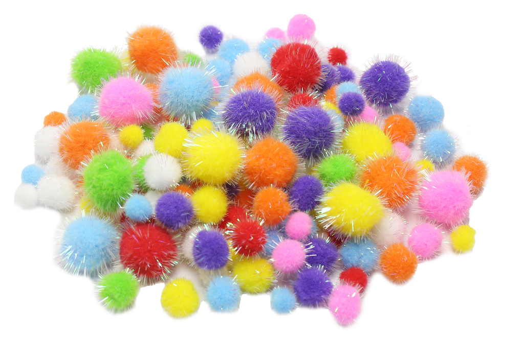 IRISIERENDE POMPOMS, BEUTEL MIT 250 STÜCK