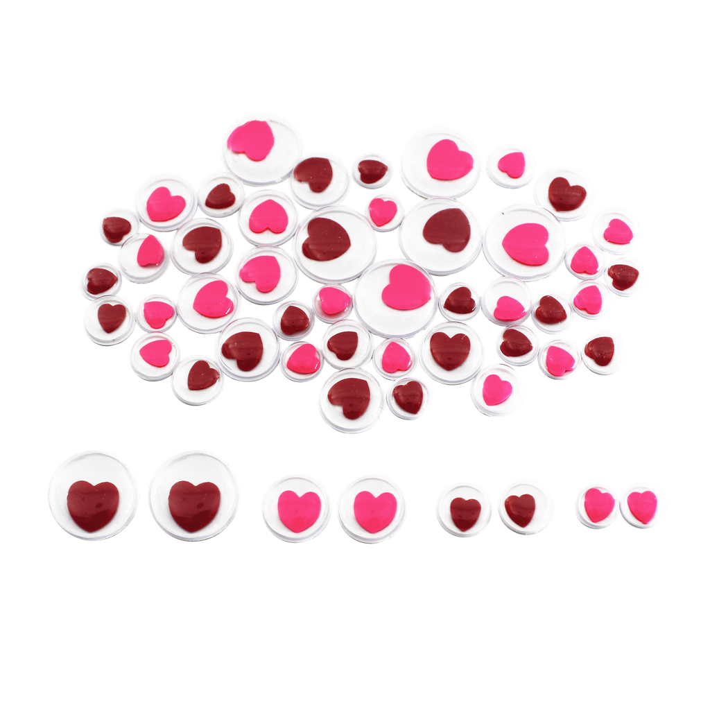 50 PACK HEART ADHESIVE MOVING EYES