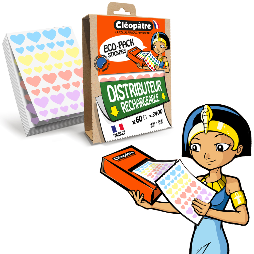 BOÎTES 1 ÉCO-PACK + 1 PARAVENT 60 FEUILLES,  COEURS