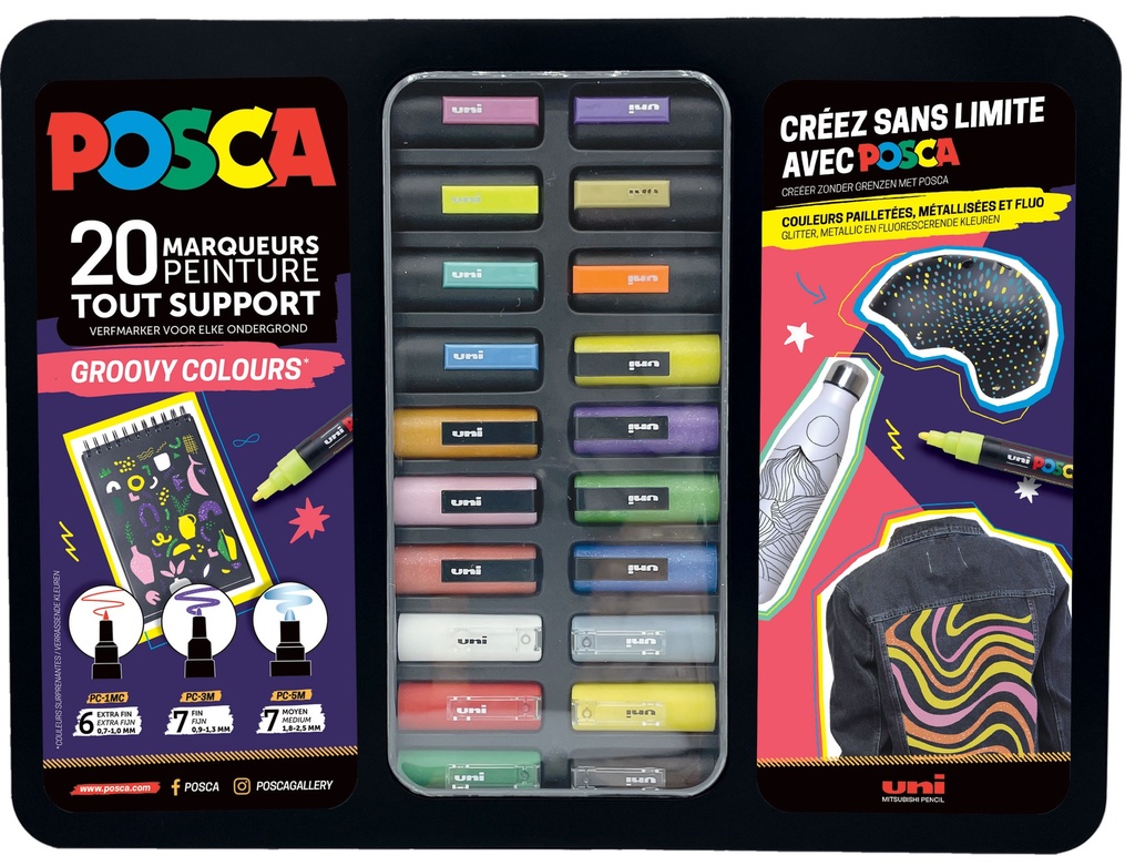 MALLETTE POSCA GROOVY COLOURS