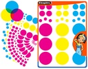 "CHROMATIC CIRCLE" ADHESIVE STICKERS, 18 SHEETS