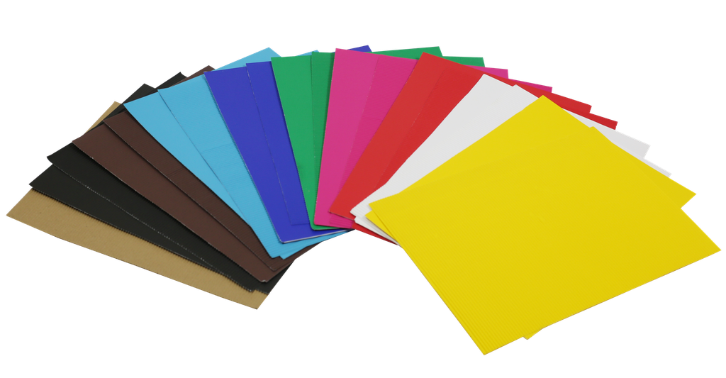 GEGOLFKARTON 10 KLEUREN ASS. -25X35 CM, POCH. 20 graden.