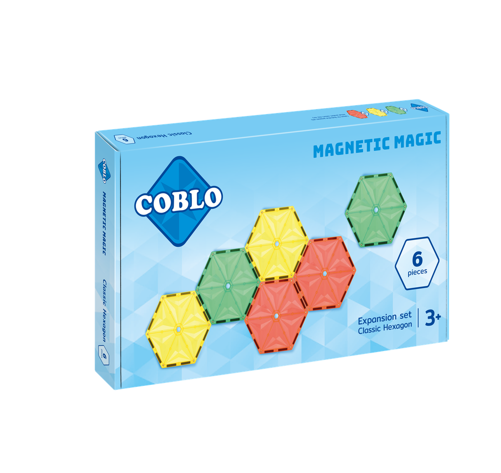 COBLO MAGNETIC HEXAGONAL PIECES, 6 PIECES
