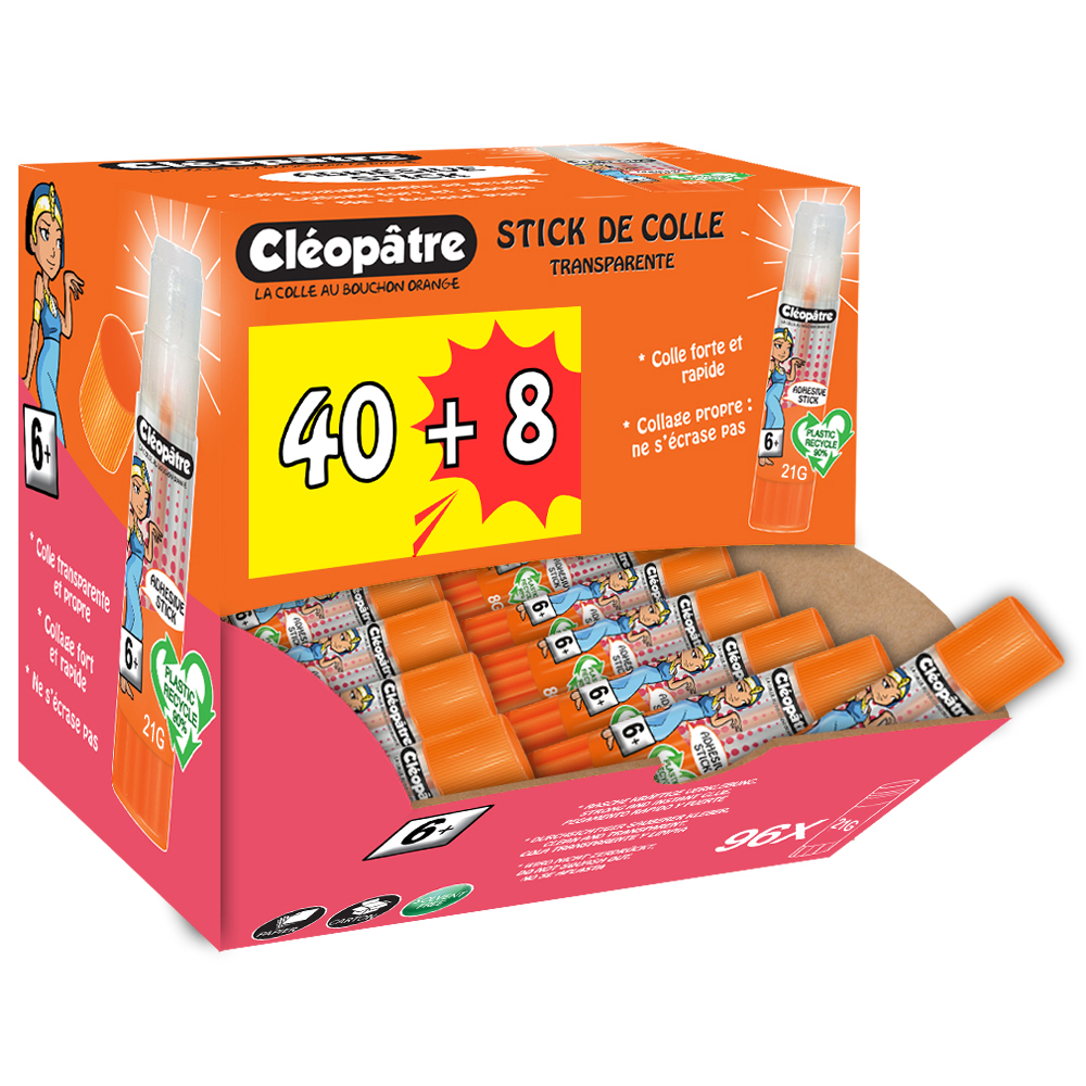 DISPENSER BOX OF 40+8 ADHESIVE STICKS OF 21 GR