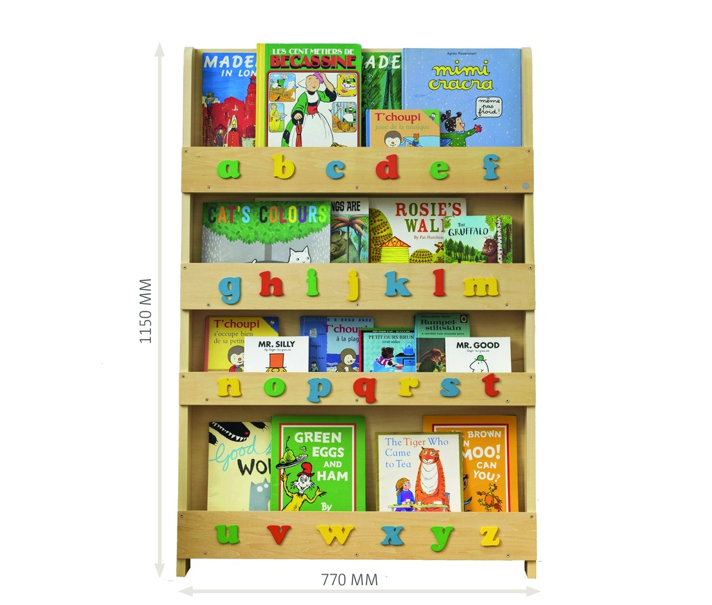 TIDY WALL BOOKSHELF, ALPHABET DECORATION