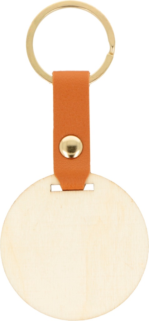 RONDE HOUTEN EN KUNSTSTOF SLEUTELHANGER