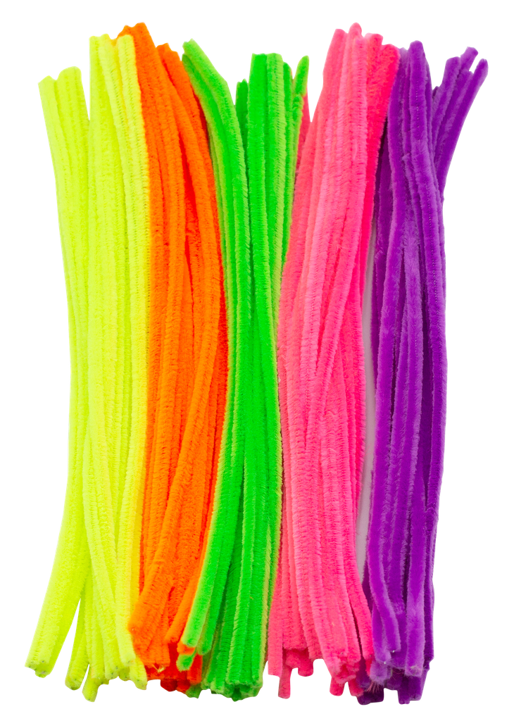 6 MM FLUORESZIERENDE RAUPEN, 100 STRÄNGE