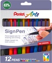 PENTEL SIGN PEN, DOOS VAN 12