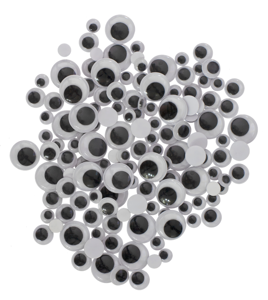YEUX MOBILES ADHÉSIFS RONDS, 150 PIÈCES