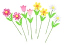 FELT FLOWERS, 8 PIECES