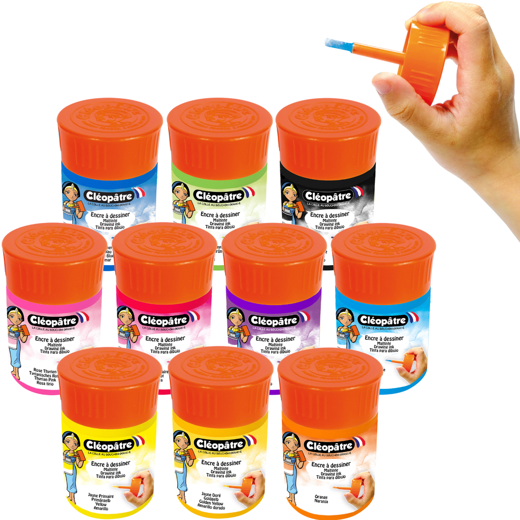 SMALL POTS OF DRAWING INK, 10X45 ML
