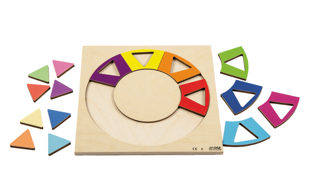REGENBOOGCIRKEL RELIËFPUZZEL, 16 STUKJES