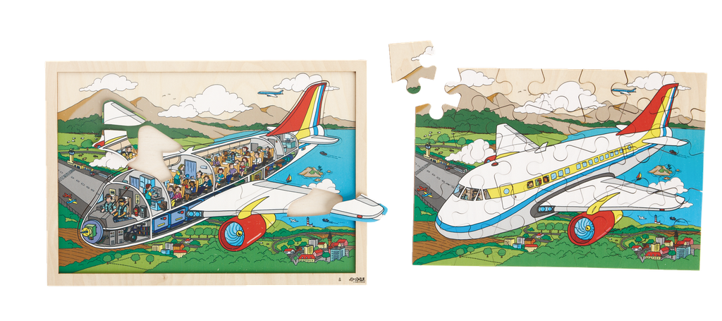 PUZZLE 2 NIVEAUX L'AVION, 60 PIÈCES