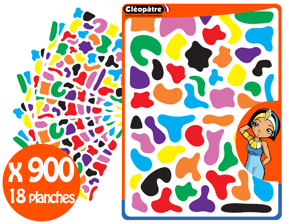 GOMMETTES ADHÉSIVES SPLASH, 18 PLANCHES