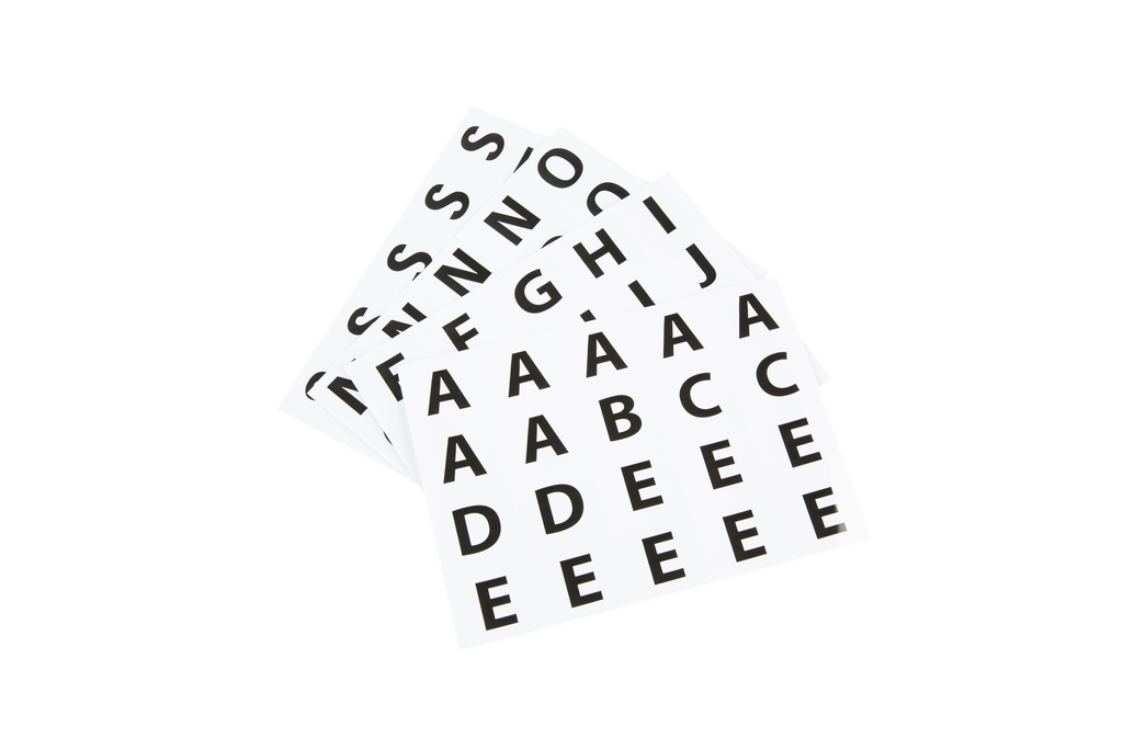 KLEBEAUFKLEBER MIT GROSSBUCHSTABEN, 40 BLÄTTER